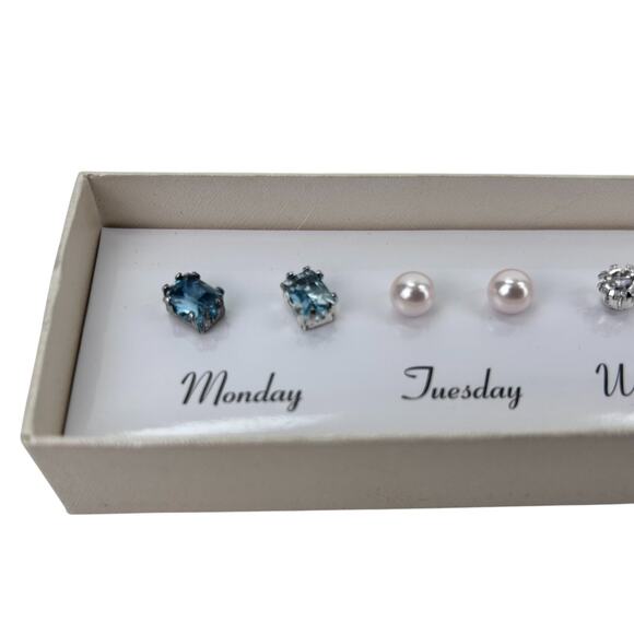 Days of the Week Stud Earrings Fashion Jewelry Monday thru Friday Colors - Picture 2 of 5